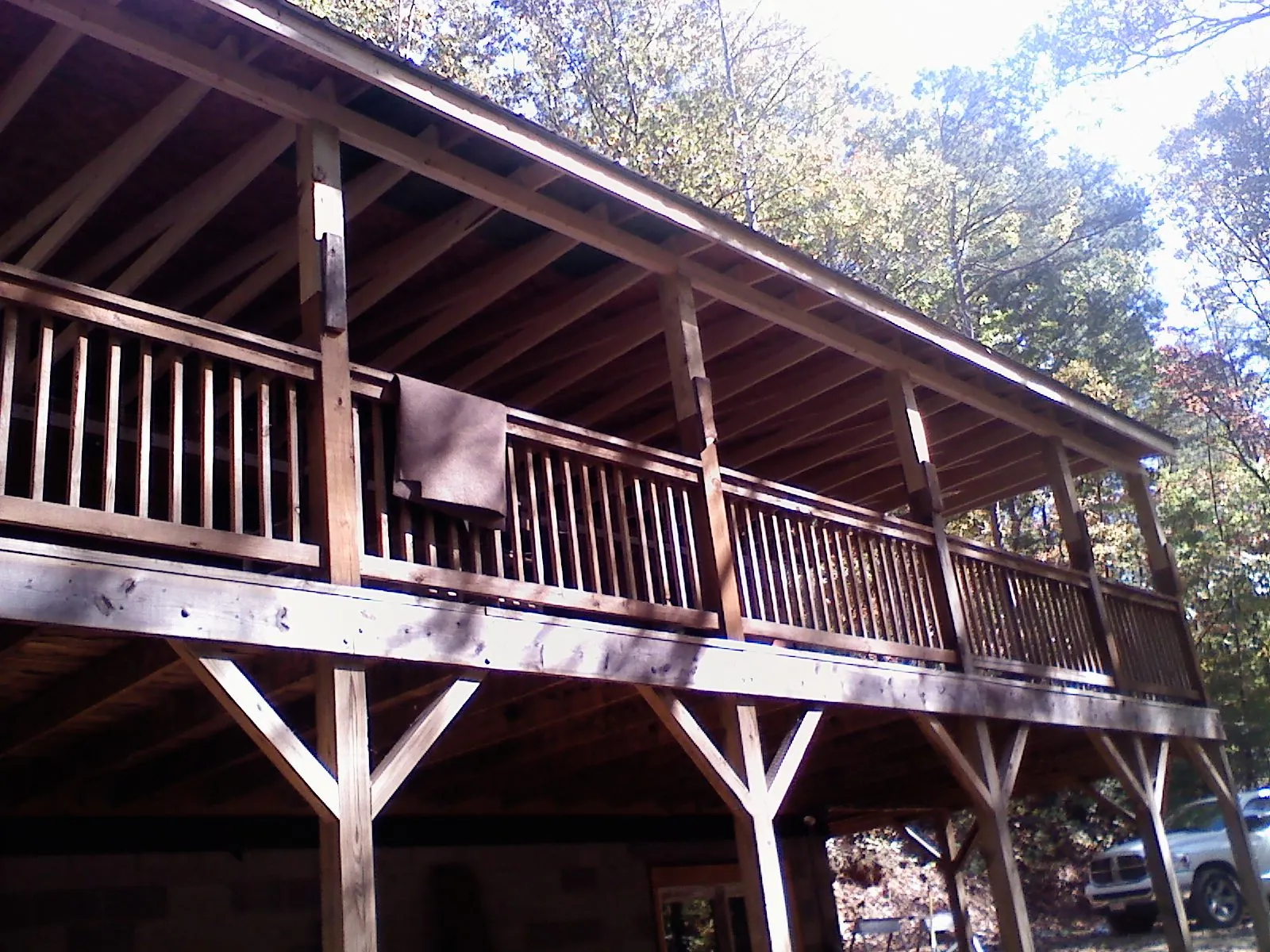 Timber framing under a new elevated porch and deck — Roof Leak Repair in Hornbrook by Roofing Brothers